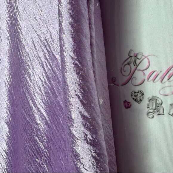 Mikey & Joey dress shimmer shiny lilac purple royal long maxi spaghetti strap - Picture 8 of 11